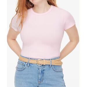 NWT J.Crew‎ Size Small Short-sleeve ribbed crewneck tee Pearl Pale Pink Causal